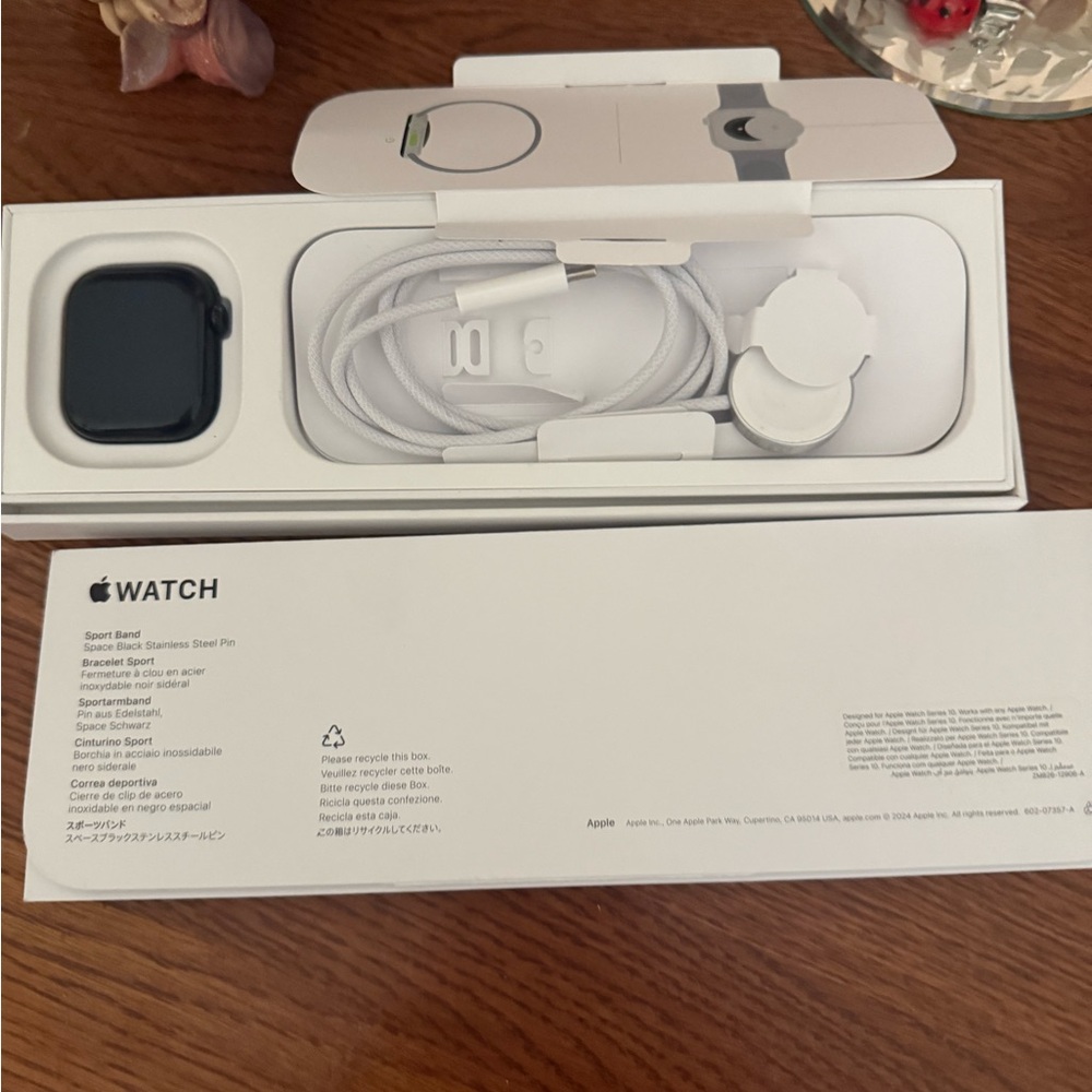 Apple Watch Sport Band in Space Black and White Packaging